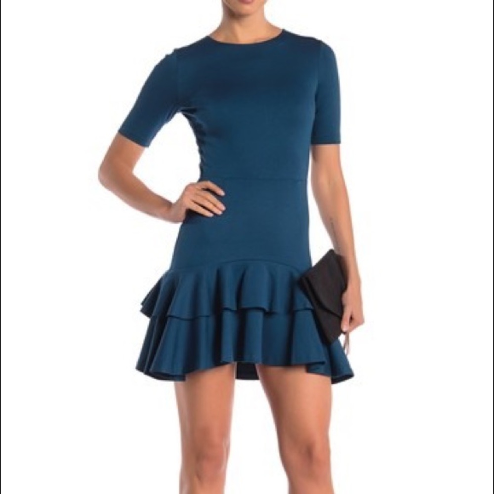 NWOT Love...Ady Double Ruffle Ponte Dress